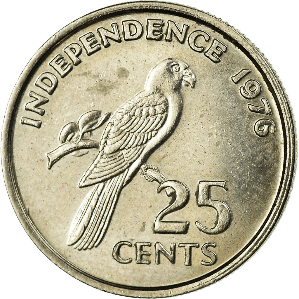 Coin, Seychelles, 25 Cents, 1976, British Royal Mint, EF(40-45), Copper-nickel