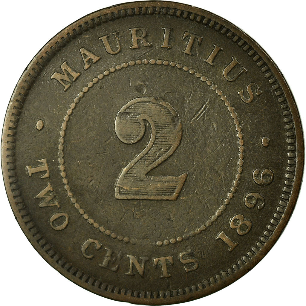 Moneta, Mauritius, 2 Cents, 1896, MB+, Bronzo, KM:8