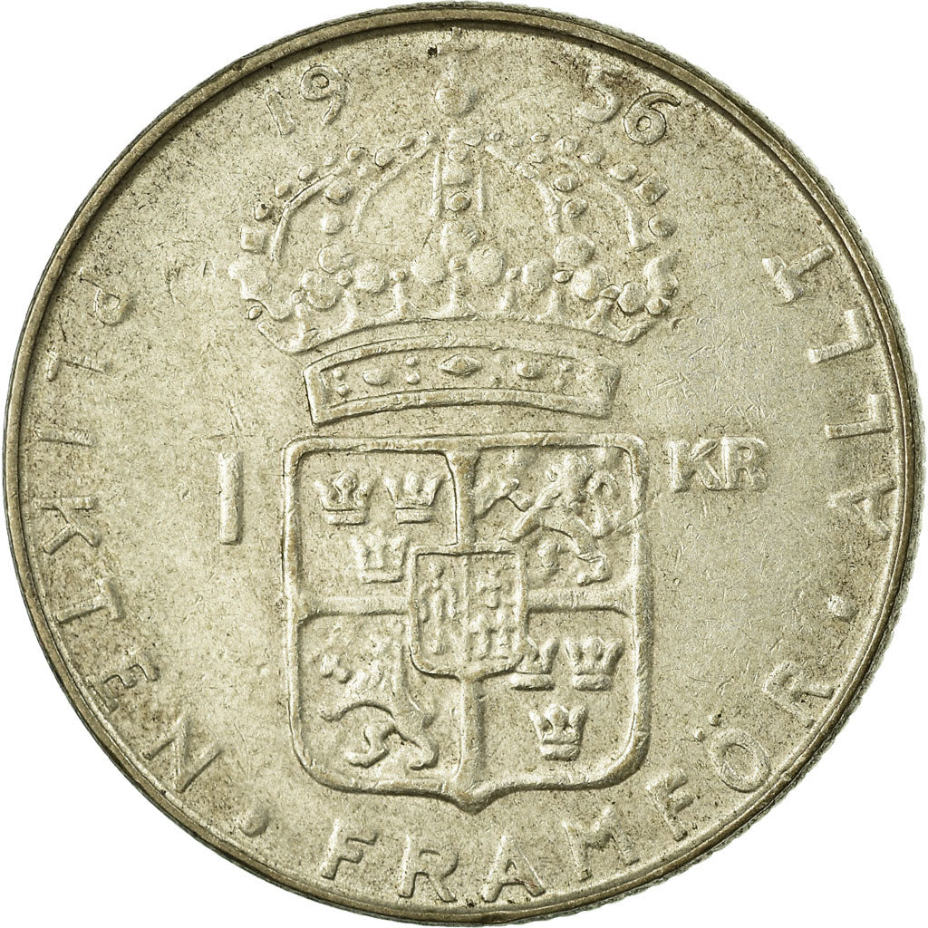 Coin, Sweden, Gustaf VI, Krona, 1956, VF(20-25), Silver, KM:826