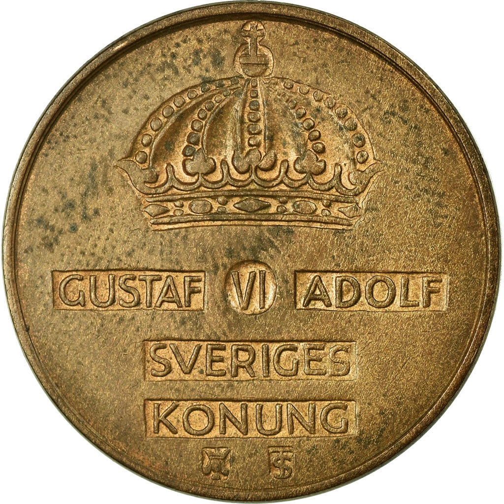 Coin, Sweden, Gustaf VI, 5 Öre, 1958, VF(30-35), Bronze, KM:822