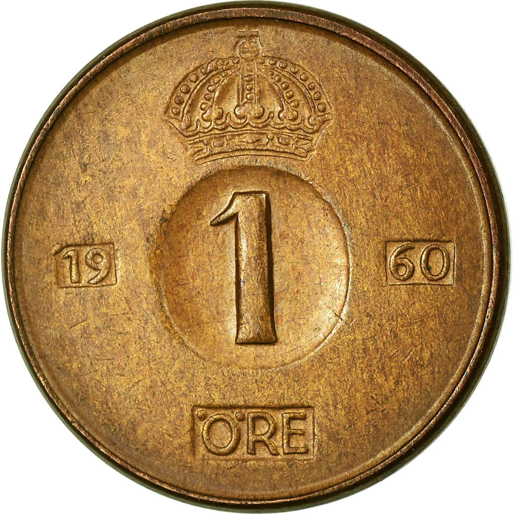 Moneta, Szwecja, Gustaf VI, Ore, 1960, VF(30-35), Bronze, KM:820