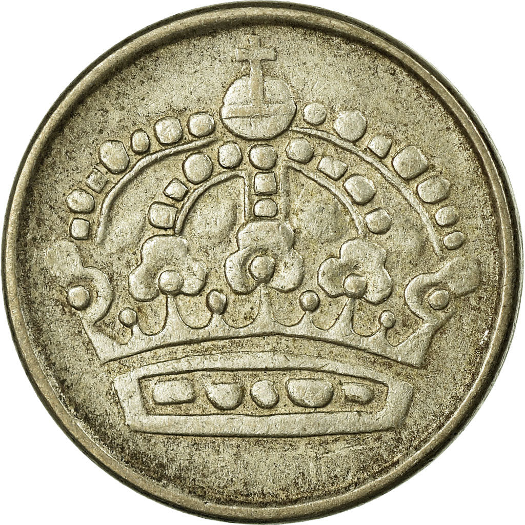 Moneta, Szwecja, Gustaf VI, 25 Öre, 1954, VF(20-25), Srebro, KM:824