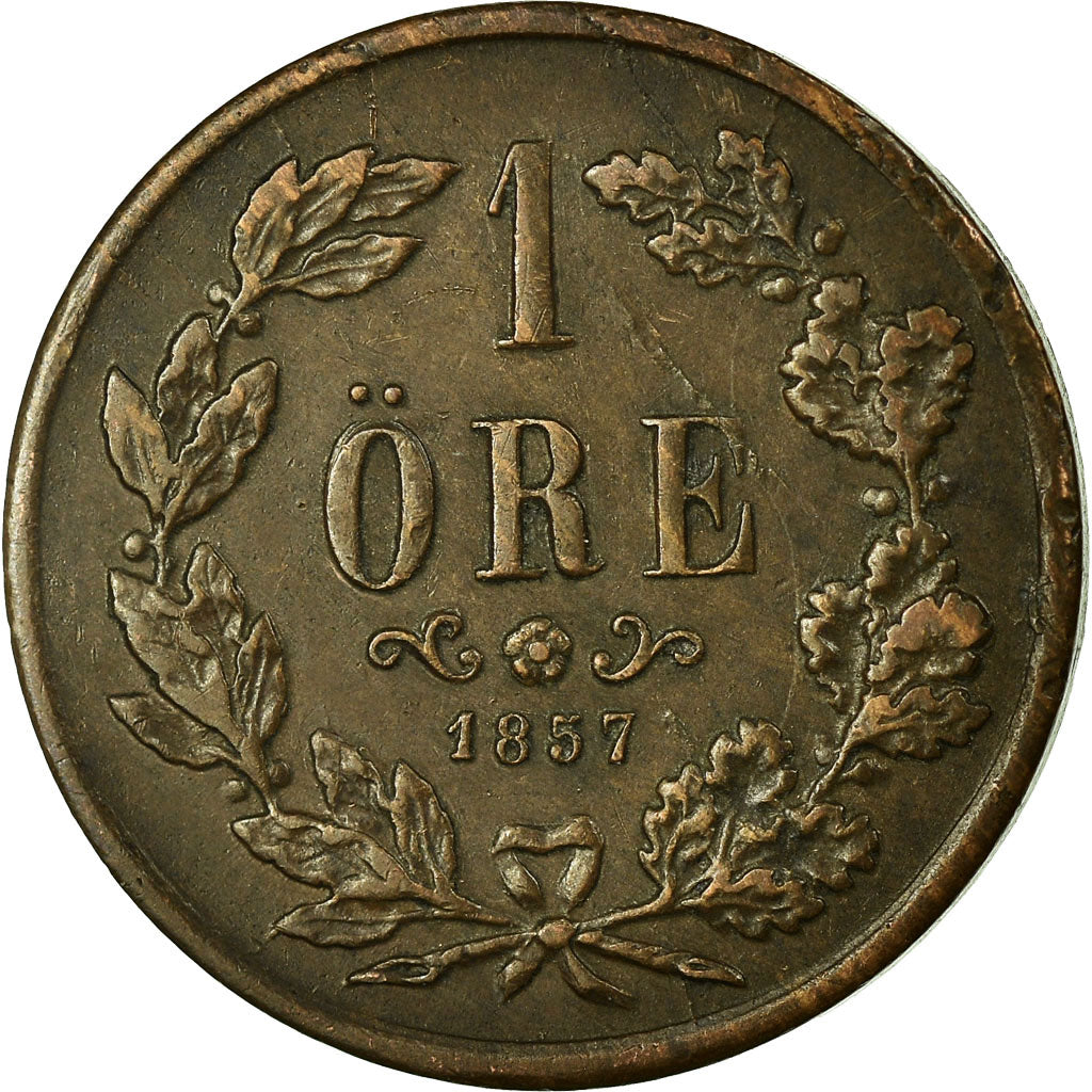 Coin, Sweden, Oscar I, Ore, 1857, VF(30-35), Bronze, KM:687