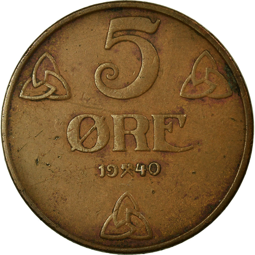 Monnaie, Norvège, Haakon VII, 5 Öre, 1940, Kongsberg, TB+, Bronze, KM:368