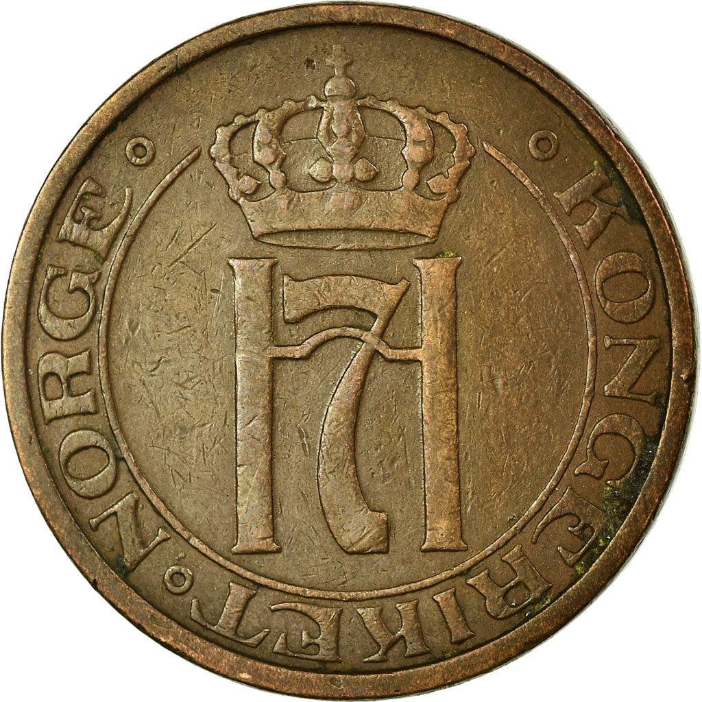Coin, Norway, Haakon VII, 2 Öre, 1933, VF(30-35), Bronze, KM:371