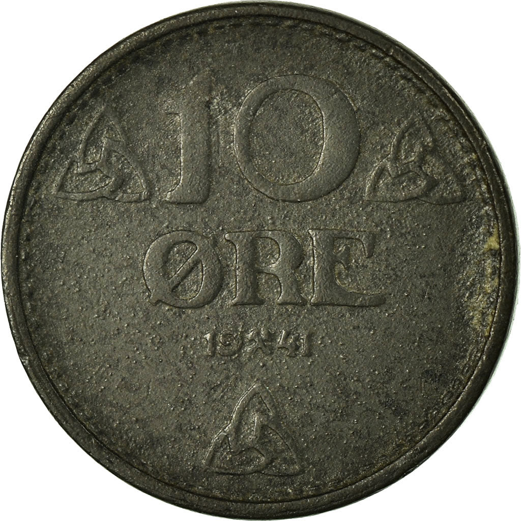 Monnaie, Norvège, Haakon VII, 10 Öre, 1941, TB+, Zinc, KM:389