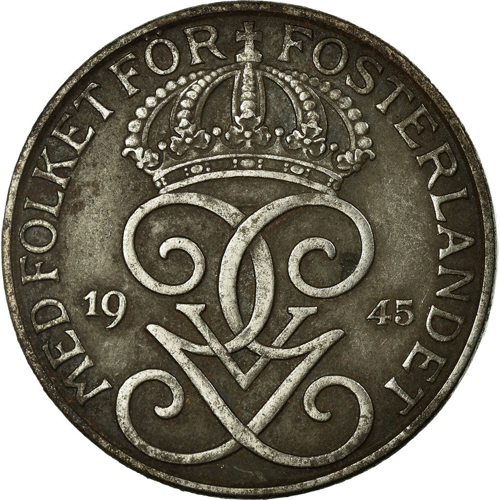 Coin, Sweden, Gustaf V, 5 Öre, 1945, VF(30-35), Iron, KM:812