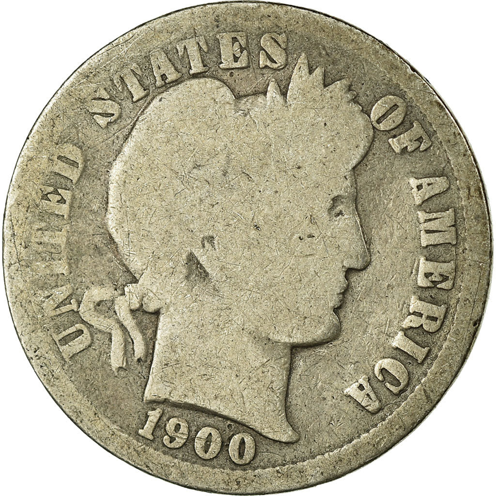Coin, United States, Barber Dime, Dime, 1900, U.S. Mint, Philadelphia