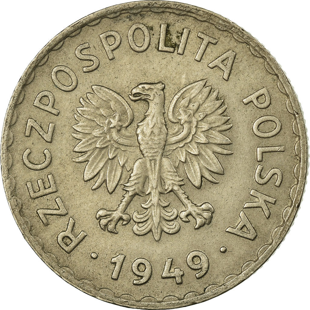 Coin, Poland, Zloty, 1949, Kremnica, VF(30-35), Copper-nickel, KM:45