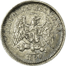 Moneda, México, 5 Centavos, 1890, Mexico City, BC+, Plata, KM:398.7