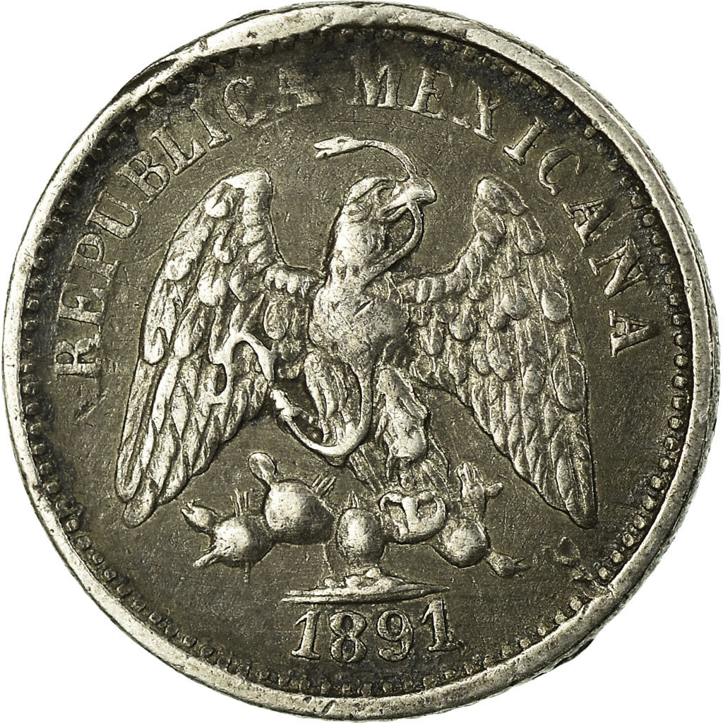Monnaie, Mexique, 5 Centavos, 1891, Mexico City, TB, Argent, KM:398.7