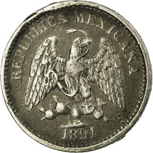 Monnaie, Mexique, 5 Centavos, 1891, Mexico City, TB, Argent, KM:398.7