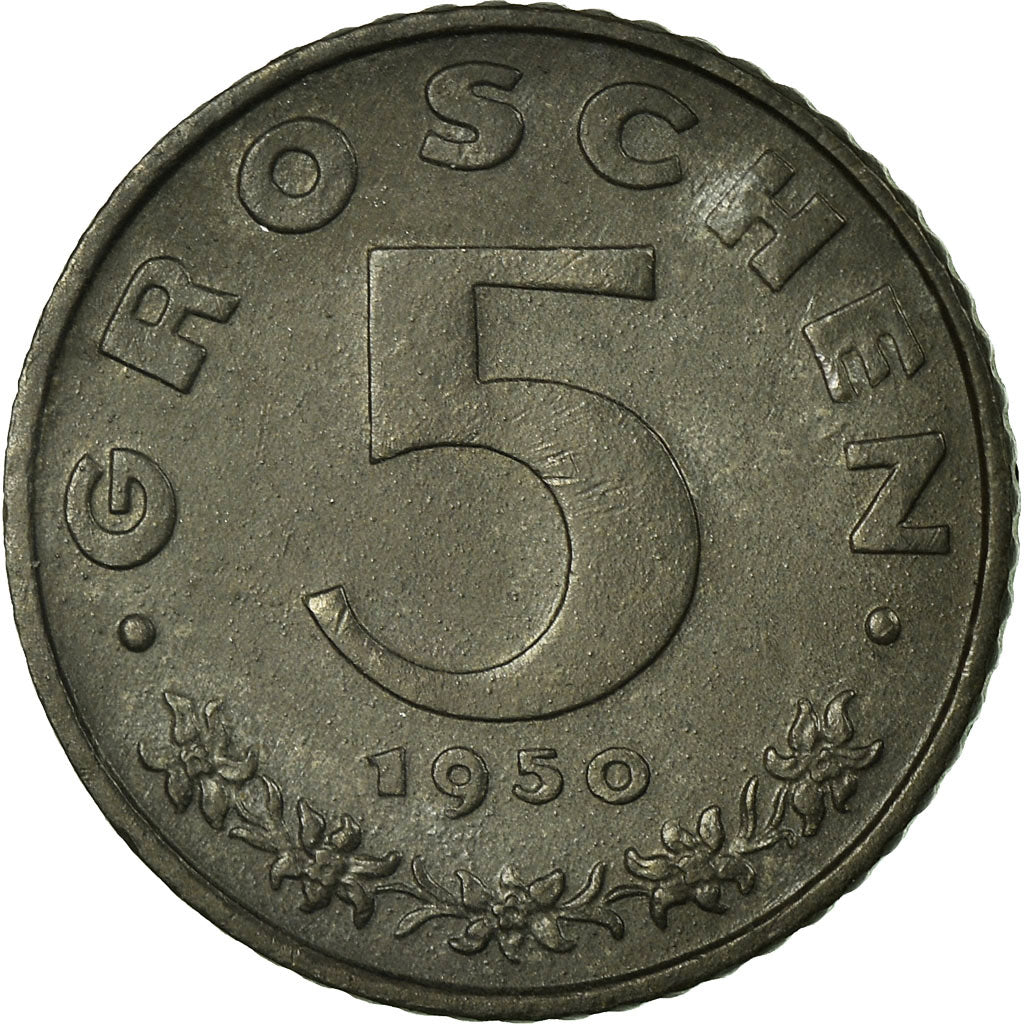 Coin, Austria, 5 Groschen, 1950, VF(30-35), Zinc, KM:2875