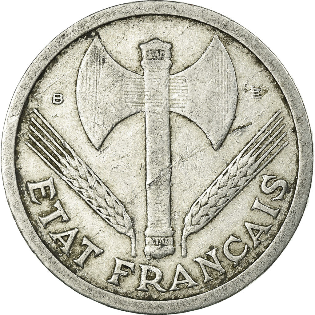 Coin, France, Bazor, 2 Francs, 1944, Beaumont - Le Roger, VF(30-35), Aluminum