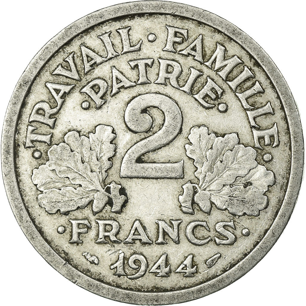 Coin, France, Bazor, 2 Francs, 1944, Beaumont - Le Roger, VF(30-35), Aluminum