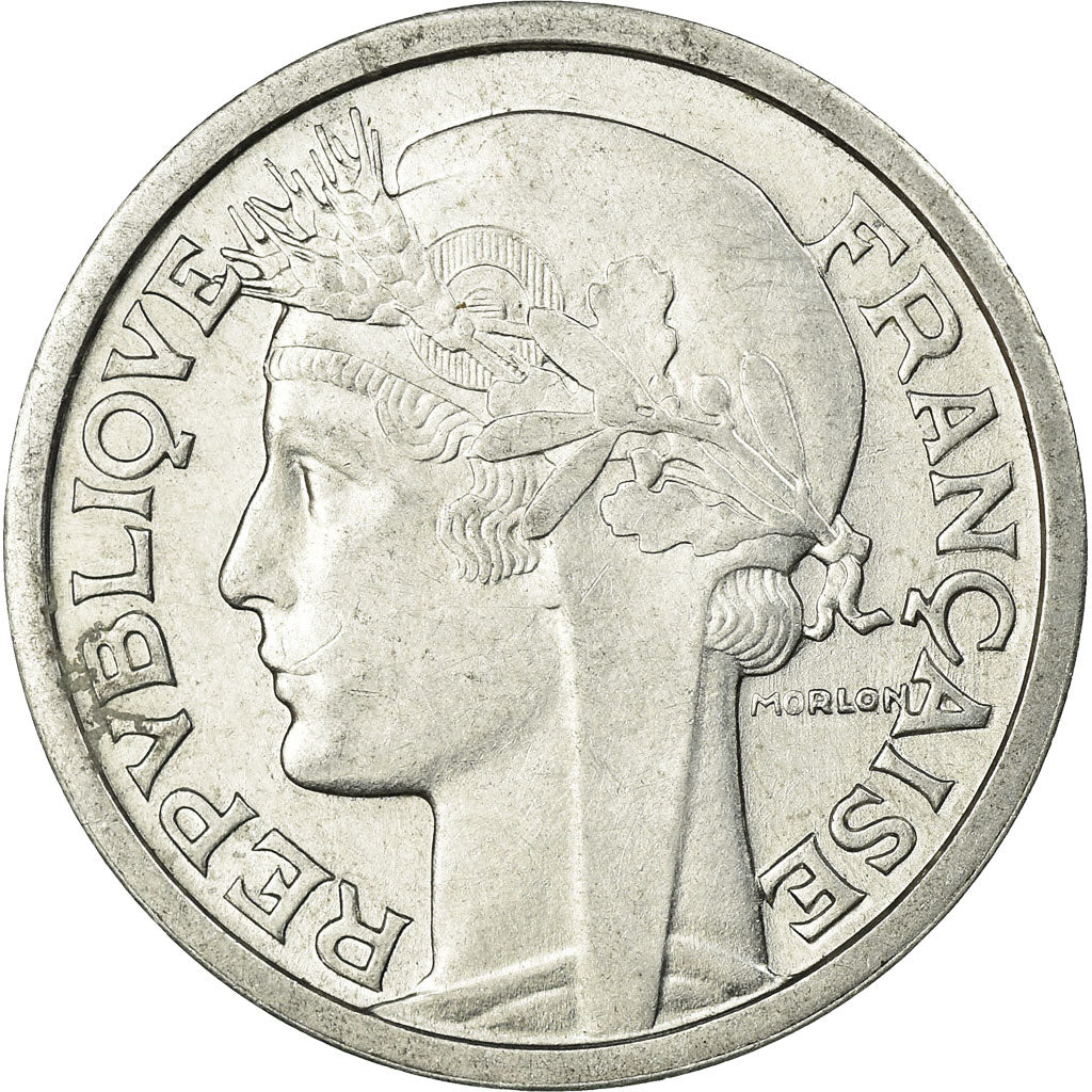 Moeda, França, Morlon, 2 Francs, 1941, Paris, EF(40-45), Alumínio, KM:886a.1