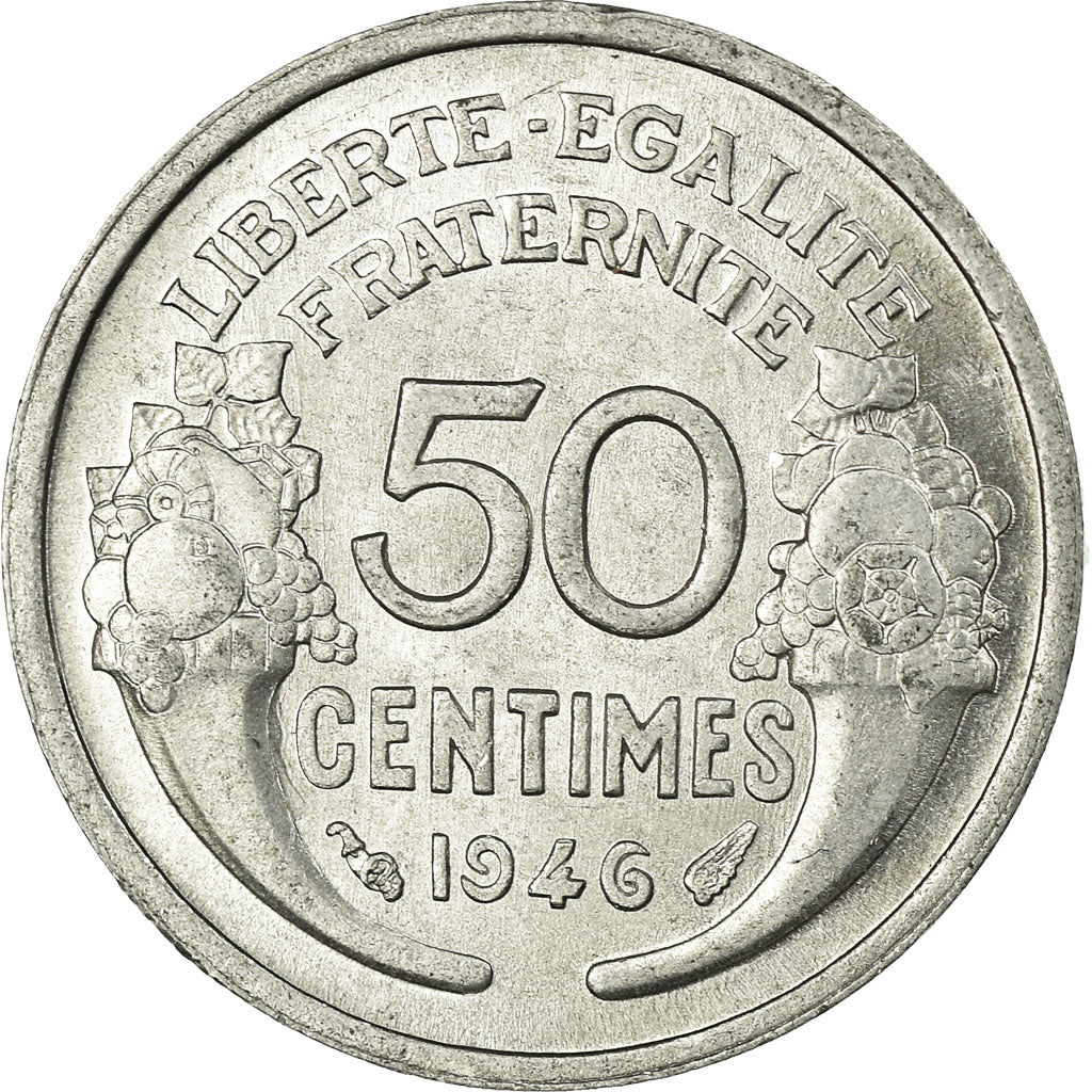Munten, Frankrijk, Morlon, 50 Centimes, 1946, Paris, ZF, Aluminium, KM:894.1a