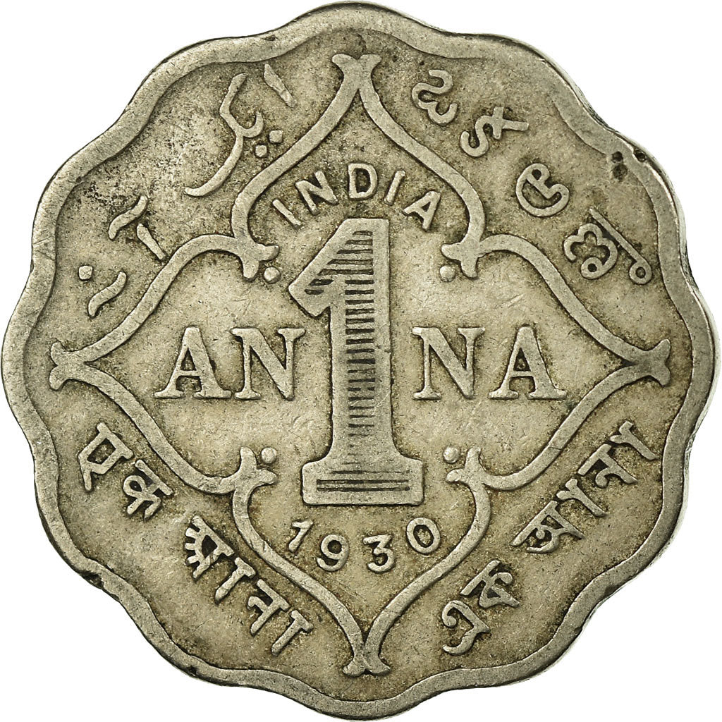 Coin, INDIA-BRITISH, George V, Anna, 1930, VF(30-35), Copper-nickel, KM:513