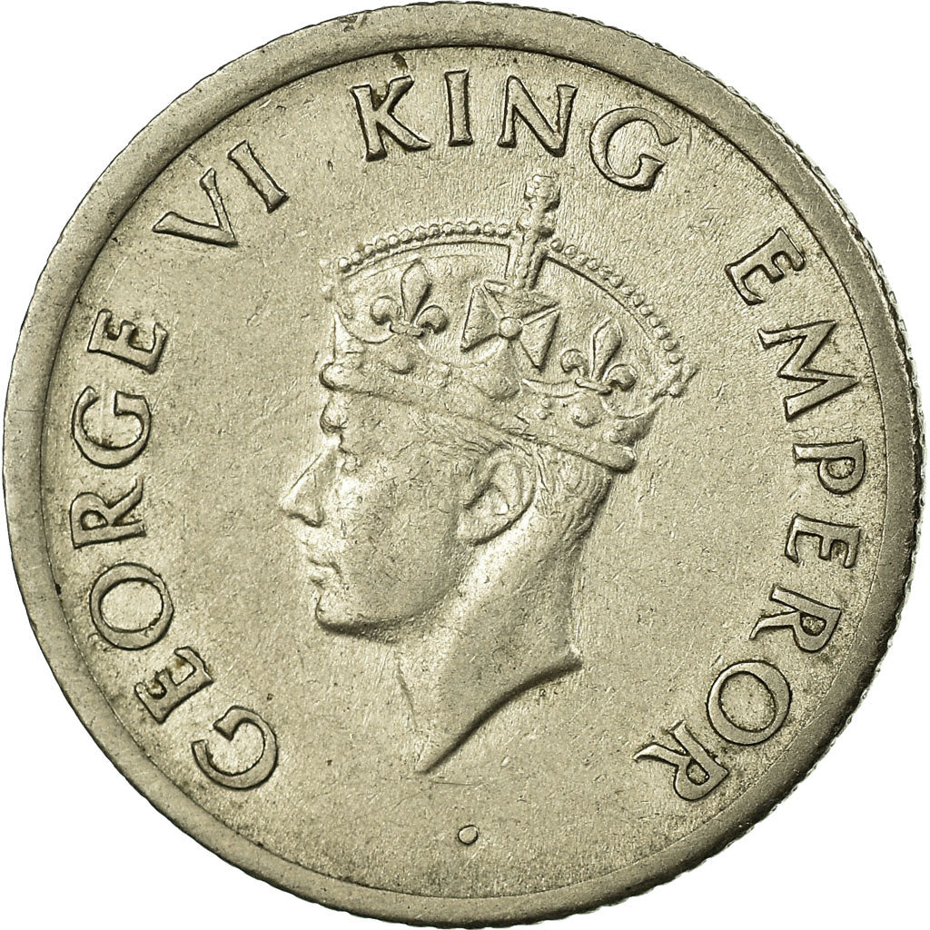 Moneta, INDIA - BRITANNICA, George VI, 1/4 Rupee, 1947, MB+, Nichel, KM:548
