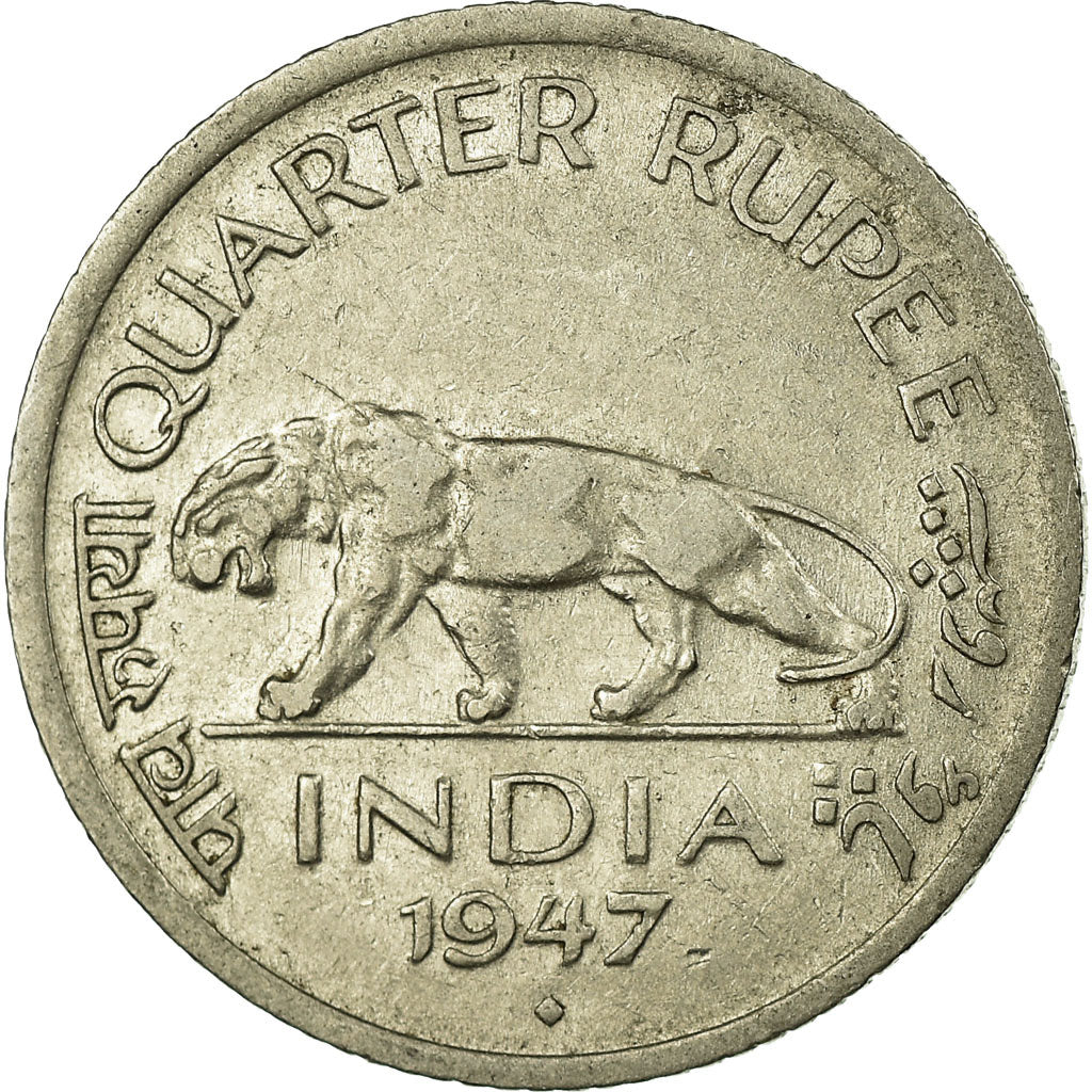 Moneta, INDIA - BRITANNICA, George VI, 1/4 Rupee, 1947, MB+, Nichel, KM:548