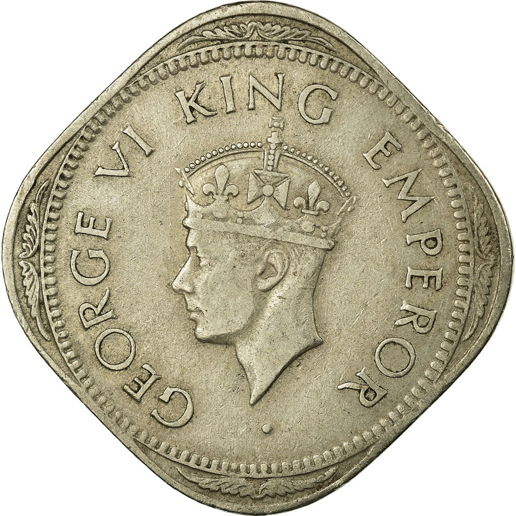 Coin, INDIA-BRITISH, George VI, 2 Annas, 1946, VF(30-35), Copper-nickel, KM:542