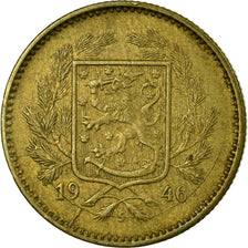 Coin, Finland, 5 Markkaa, 1946, VF(30-35), Brass, KM:31a
