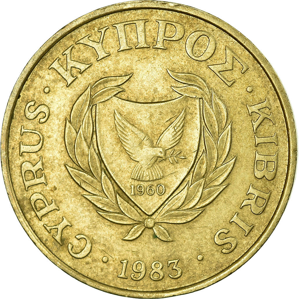 Moneda, Chipre, 5 Cents, 1983, BC+, Níquel - latón, KM:55.1