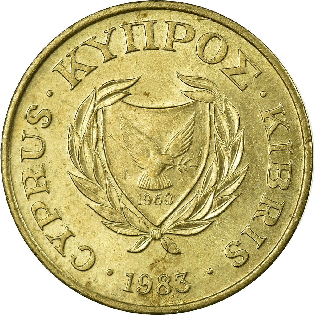 Münze, Zypern, 2 Cents, 1983, S+, Nickel-brass, KM:54.1