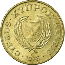 Münze, Zypern, 2 Cents, 1983, S+, Nickel-brass, KM:54.1