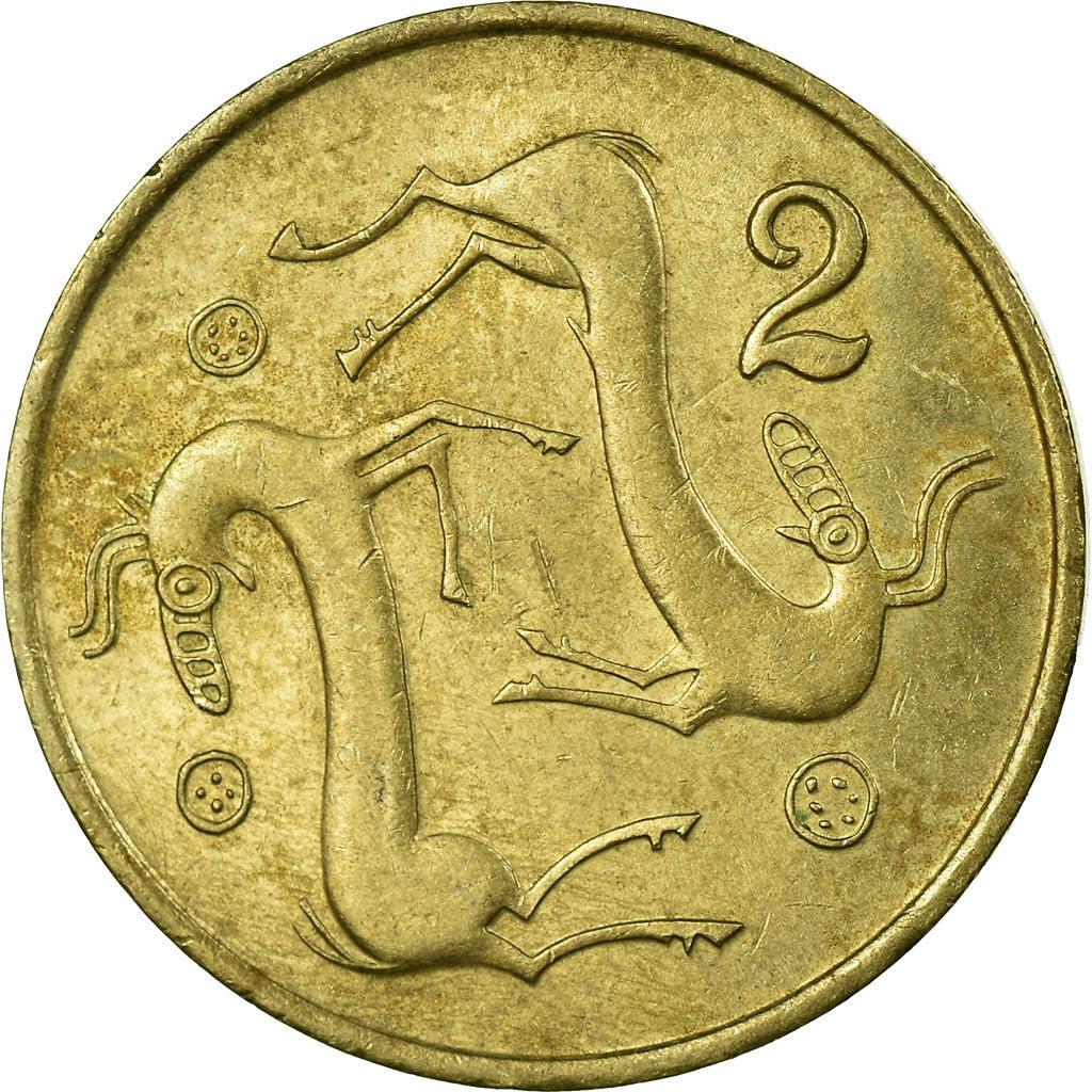 Münze, Zypern, 2 Cents, 1983, S+, Nickel-brass, KM:54.1