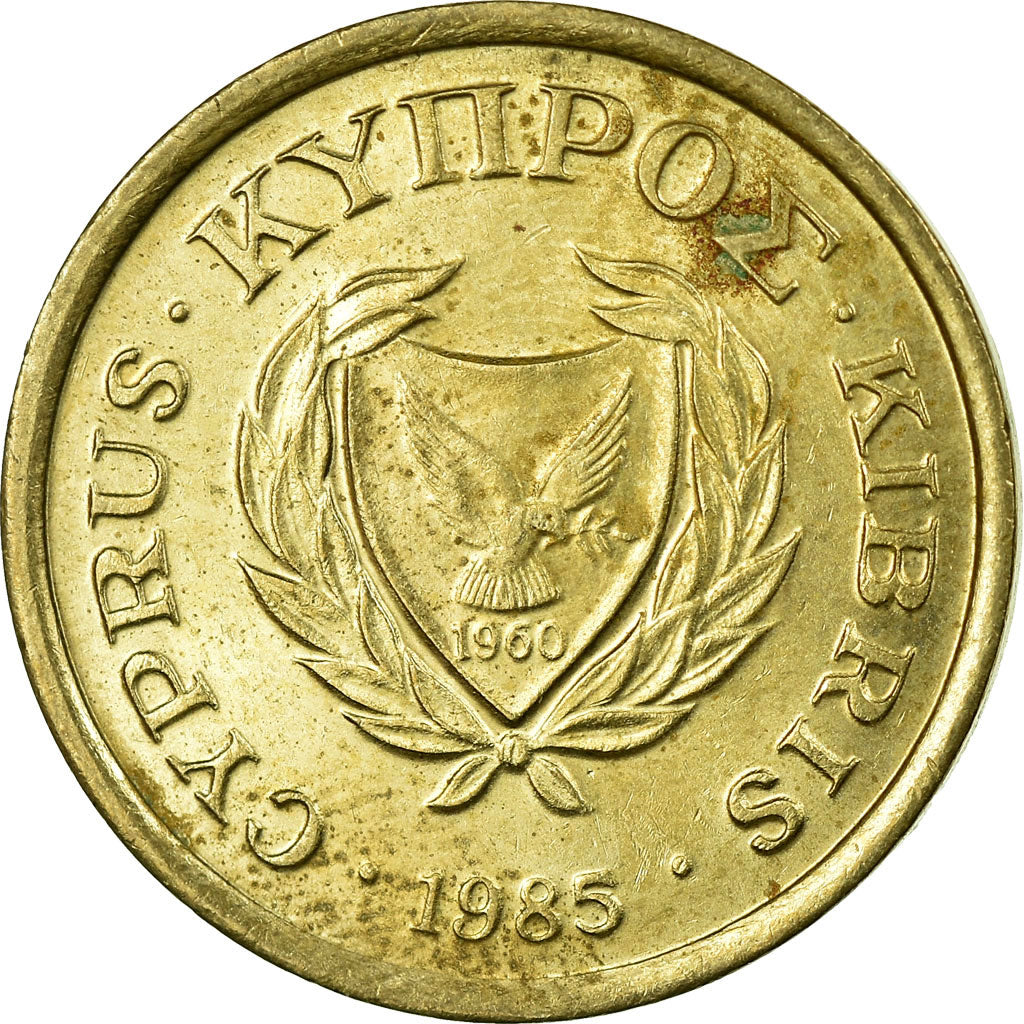 Moneda, Chipre, 2 Cents, 1985, BC+, Níquel - latón, KM:54.2
