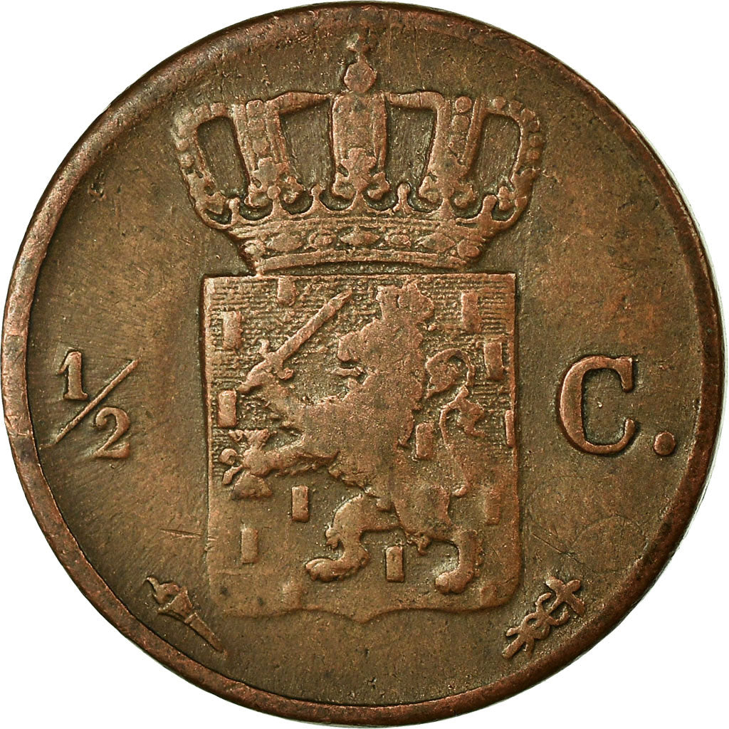 Coin, Netherlands, William I, 1/2 Cent, 1831, Utrecht, VF(30-35), Copper, KM:51