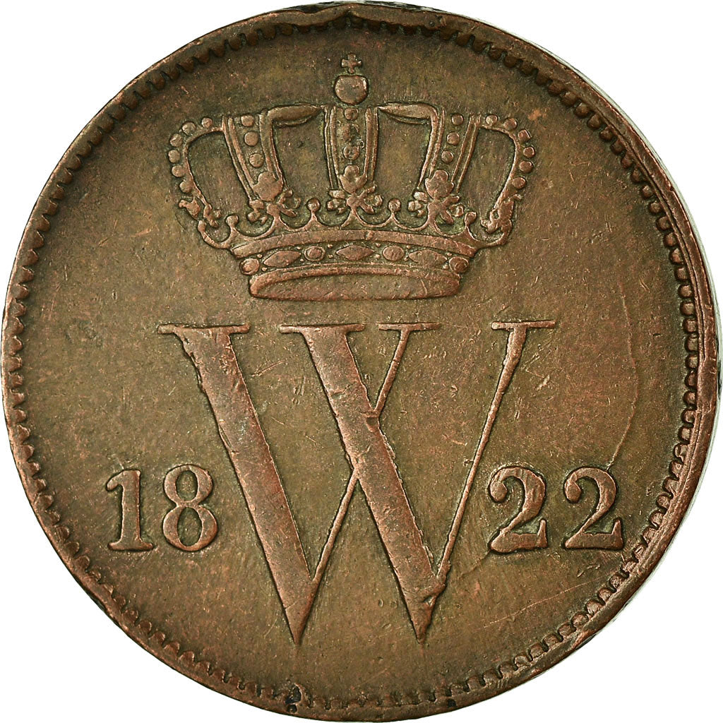 Coin, Netherlands, William I, Cent, 1822, Brussels, EF(40-45), Copper, KM:47
