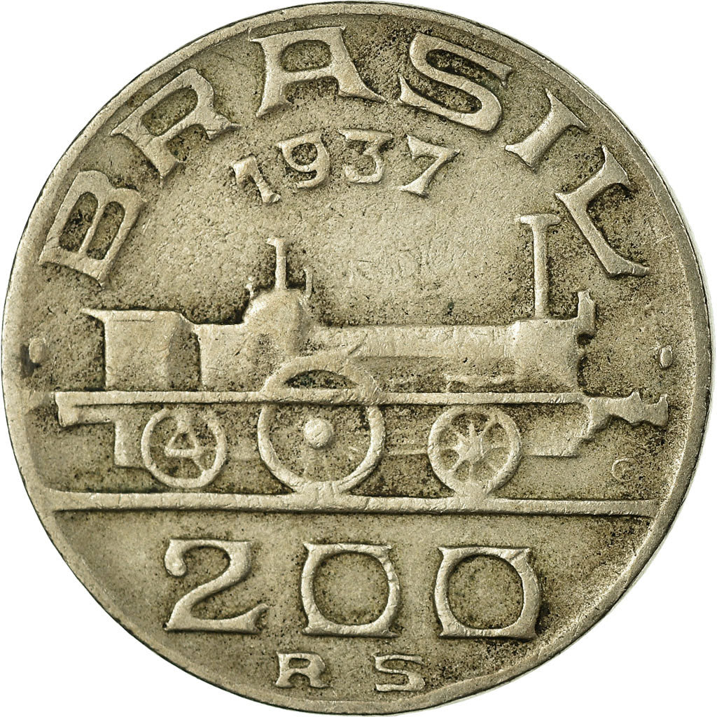 Coin, Brazil, 200 Reis, 1937, VF(30-35), Copper-nickel, KM:537