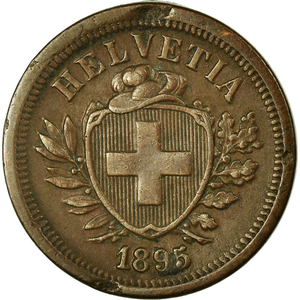 Coin, Switzerland, Rappen, 1895, Bern, VF(30-35), Bronze, KM:3.1