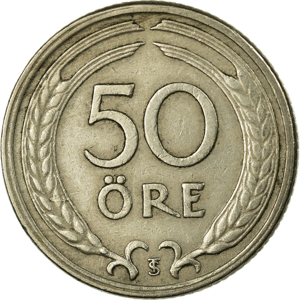 Münze, Schweden, Gustaf V, 50 Öre, 1947, S+, Nickel-Bronze, KM:796