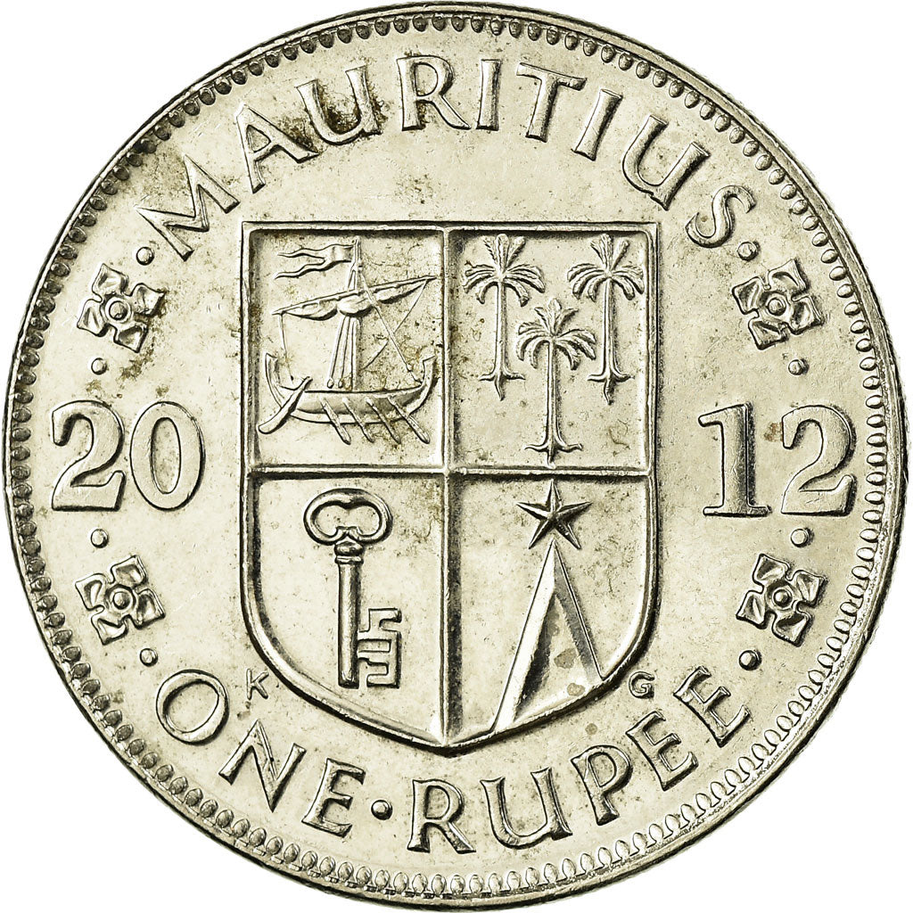 Coin, Mauritius, Rupee, 2012, VF(30-35), Nickel plated steel, KM:55a