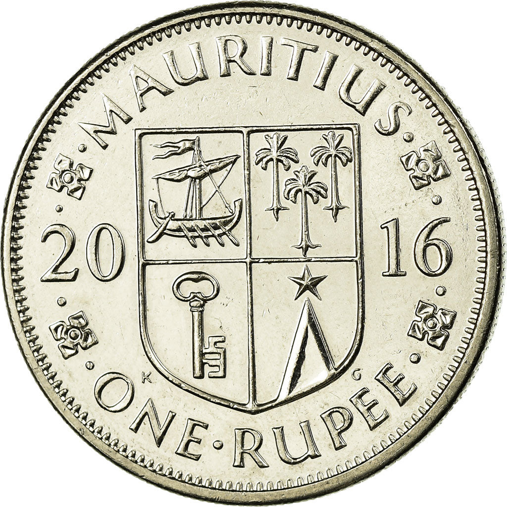 Coin, Mauritius, Rupee, 2016, EF(40-45), Nickel plated steel