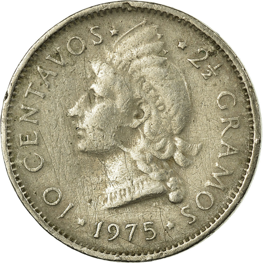 Coin, Dominican Republic, 10 Centavos, 1975, VF(30-35), Copper-nickel, KM:19a