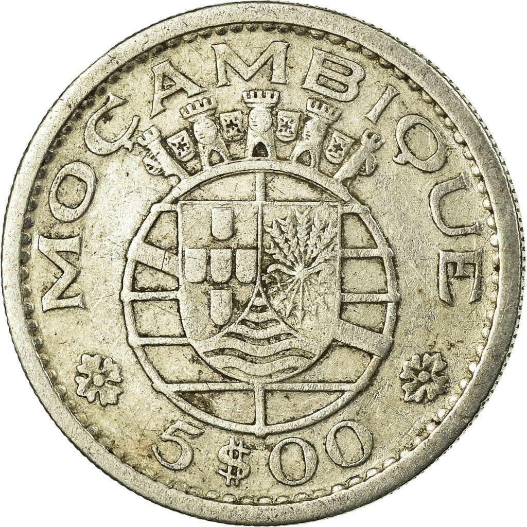 Coin, Mozambique, 5 Escudos, 1960, VF(30-35), Silver, KM:84