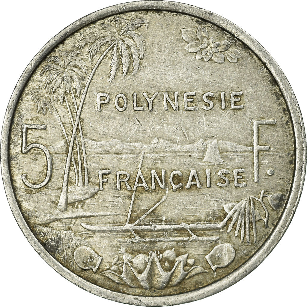 Coin, French Polynesia, 5 Francs, 1990, Paris, VF(30-35), Aluminum, KM:12