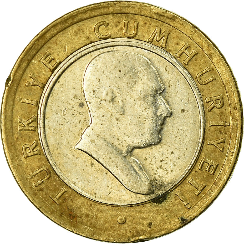 Münze, Türkei, 50 New Kurus, 2005, Istanbul, S, Bi-Metallic, KM:1168