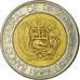 Coin, Peru, 5 Nuevos Soles, 1994, Lima, VF(30-35), Bi-Metallic, KM:316