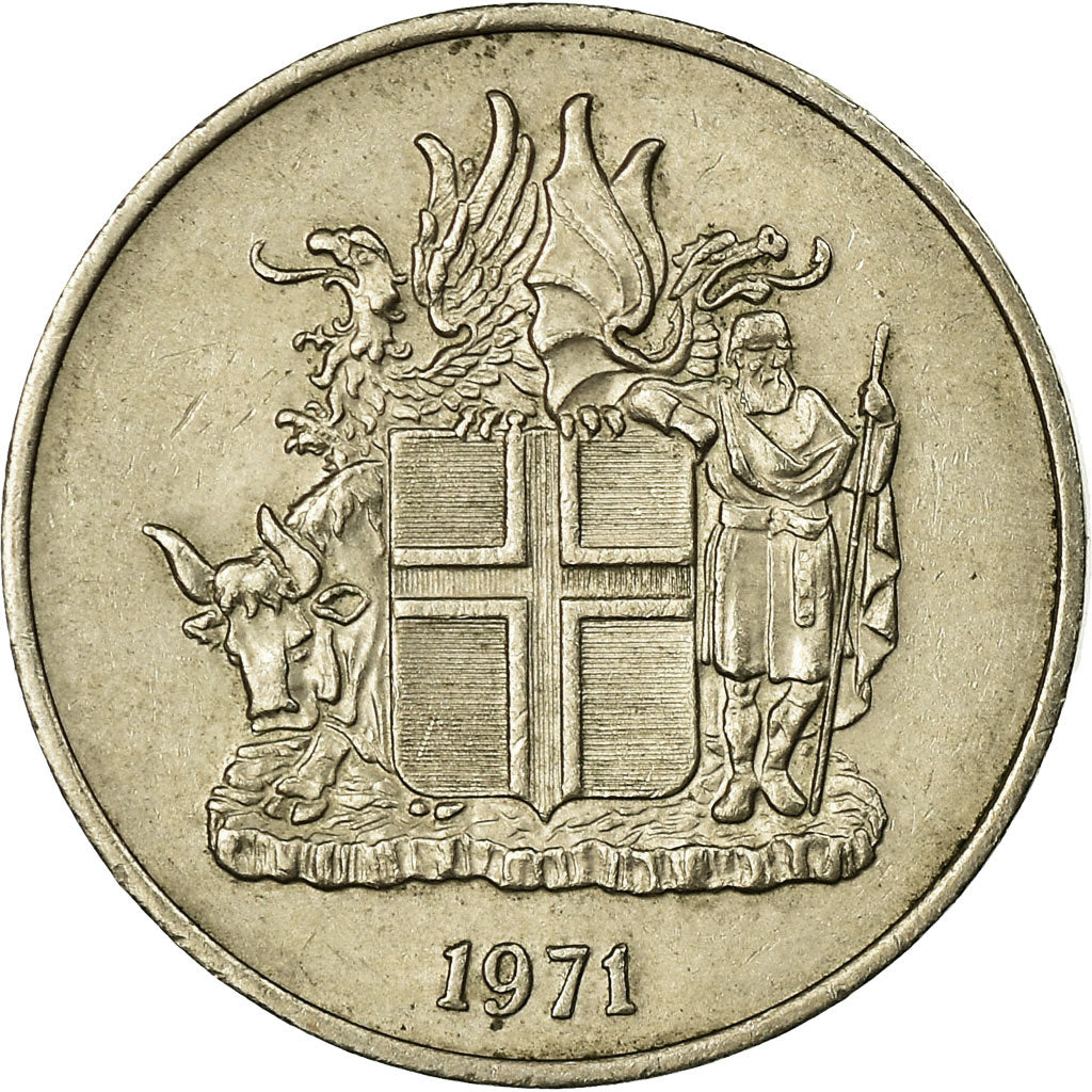 Coin, Iceland, 5 Kronur, 1971, VF(30-35), Copper-nickel, KM:18