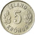 Moneda, Islandia, 5 Kronur, 1980, MBC, Cobre - níquel, KM:18