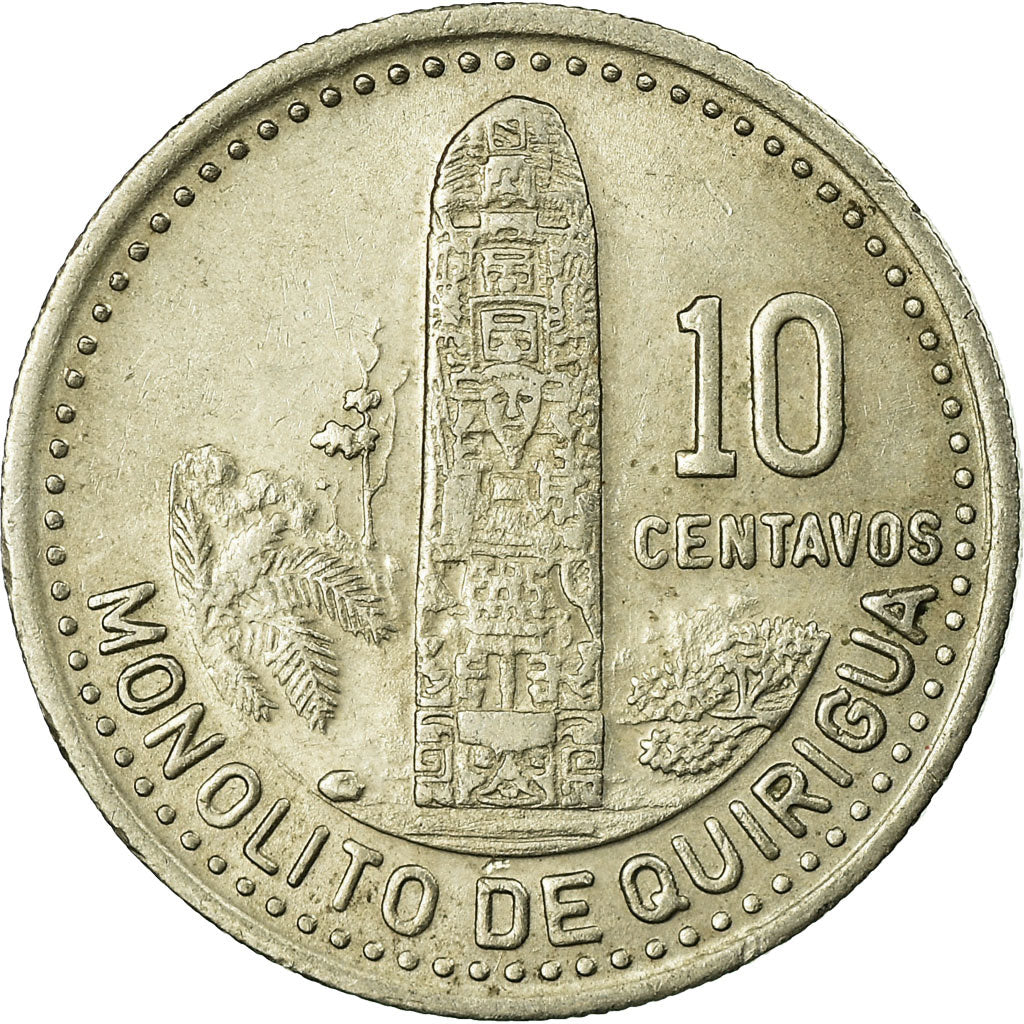 Moneta, Guatemala, 10 Centavos, 1987, MB+, Rame-nichel, KM:277.5