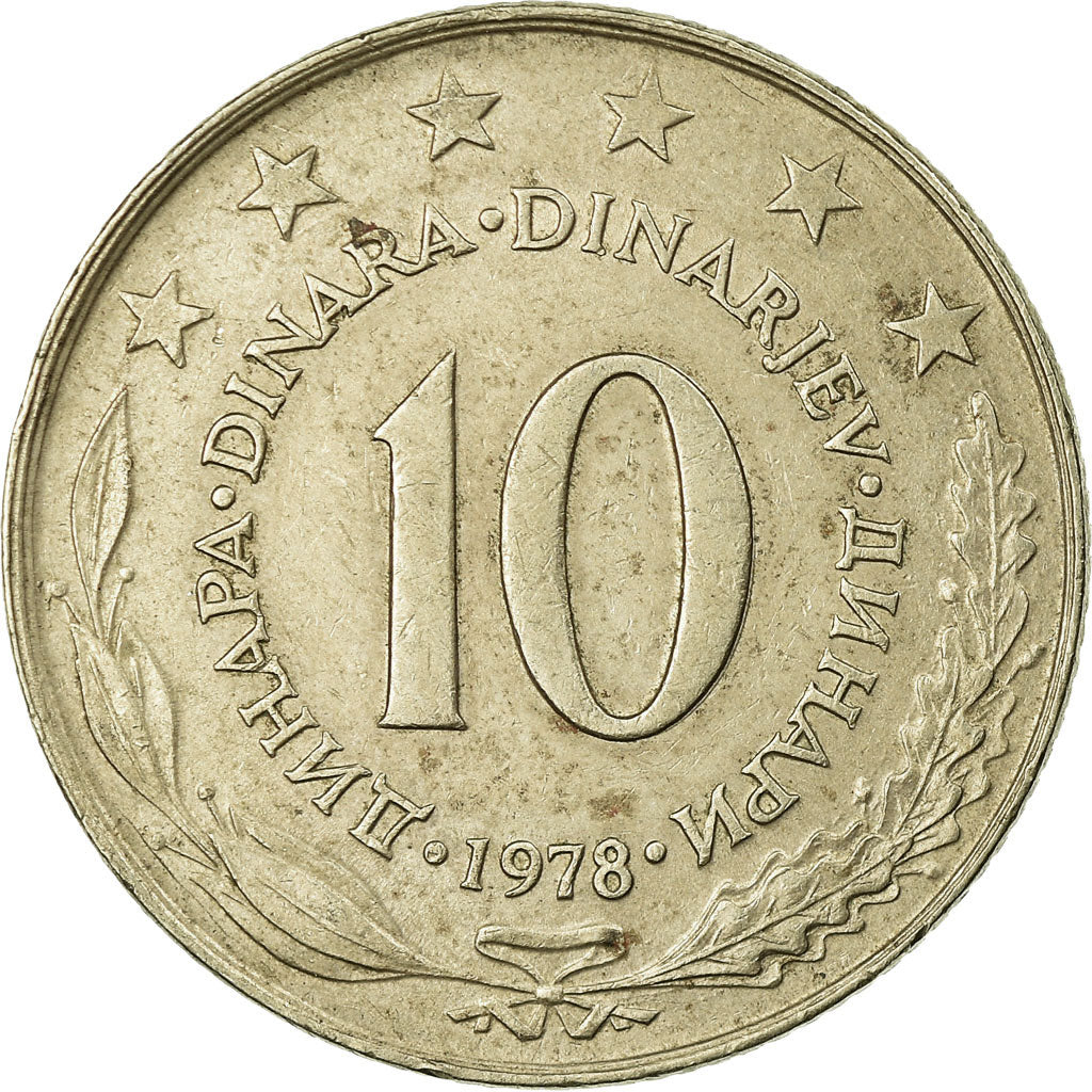 Coin, Yugoslavia, 10 Dinara, 1978, VF(20-25), Copper-nickel, KM:62