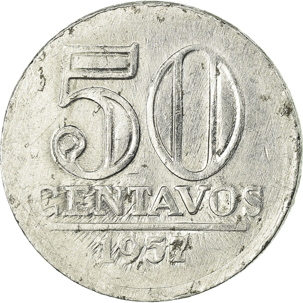 Coin, Brazil, 50 Centavos, 1957, VF(30-35), Aluminum, KM:569