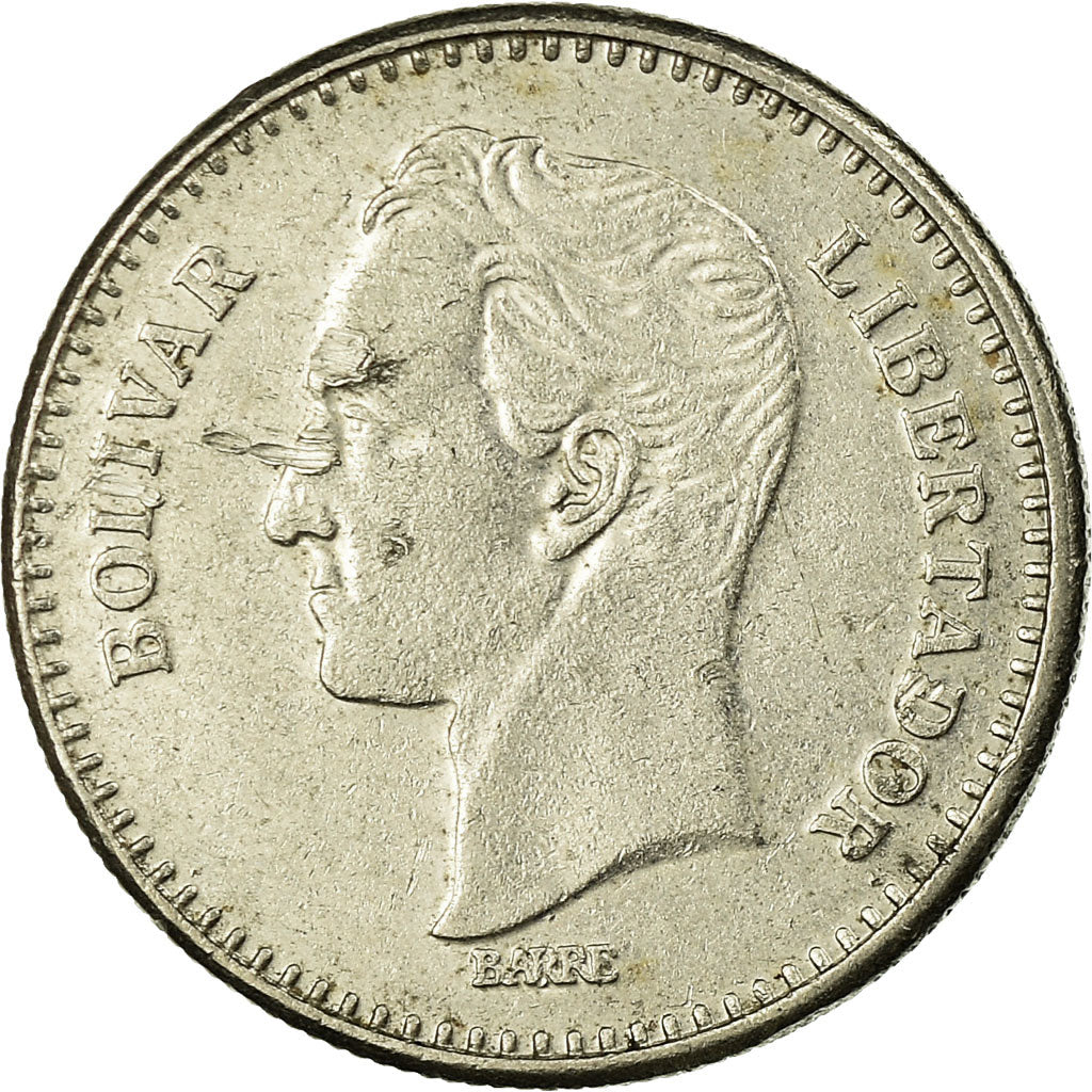 Coin, Venezuela, 25 Centimos, 1987, Werdohl, VF(30-35), Nickel, KM:50.2
