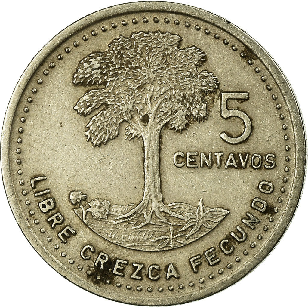 Coin, Guatemala, 5 Centavos, 1986, VF(30-35), Copper-nickel, KM:276.4